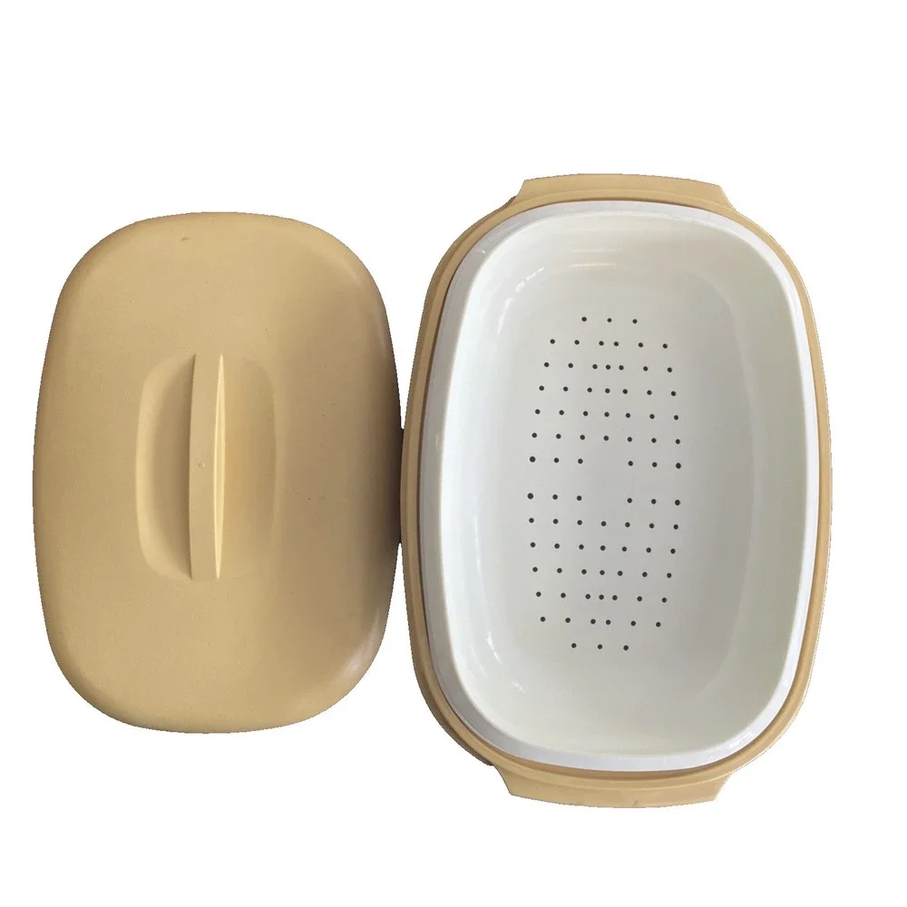 Vtg‎ Tupperware Microwave Steamer 3Pc Set Harvest Gold #1273-6 #1274-8 #1275-3